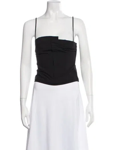 Pre-owned Nonchalant Square Neckline Sleeveless Top In Black