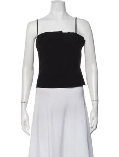Pre-owned Nonchalant Square Neckline Sleeveless Top In Black