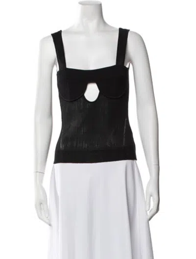 Pre-owned Nonchalant Square Neckline Sleeveless Top In Brown