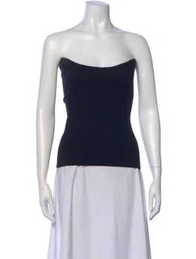 Pre-owned Nonchalant Strapless Crop Top In Black