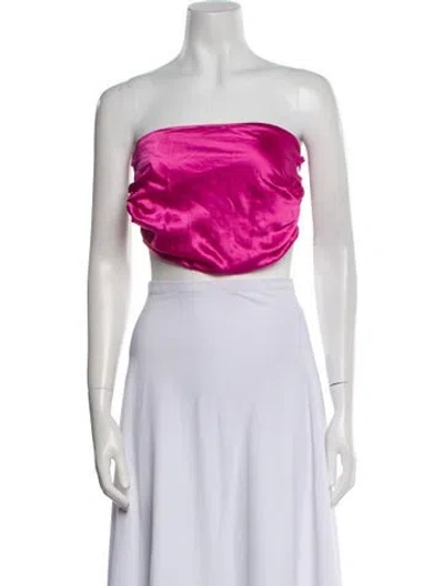 Pre-owned Nonchalant Strapless Crop Top In Pink