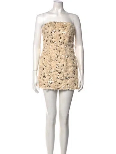 Pre-owned Nonchalant Strapless Mini Dress In Neutral