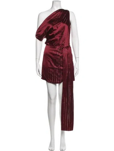 Pre-owned Nonchalant Striped Mini Dress In Burgundy