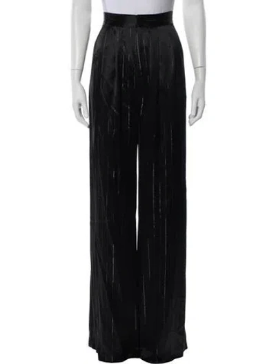 Pre-owned Nonchalant Striped Wide Leg Pants In Black