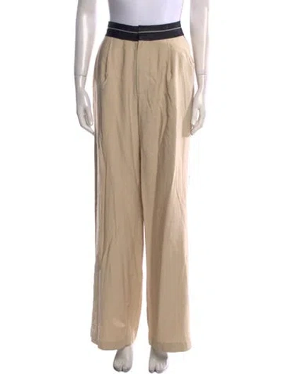 Pre-owned Nonchalant Striped Wide Leg Pants In Neutral