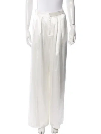 Pre-owned Nonchalant Striped Wide Leg Pants In White