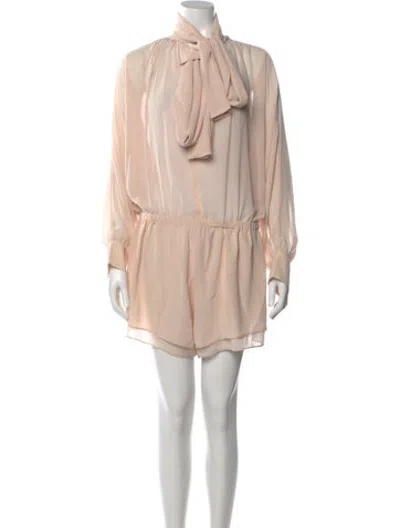 Pre-owned Nonchalant Tie Neck Romper W/ Tags In Neutrals