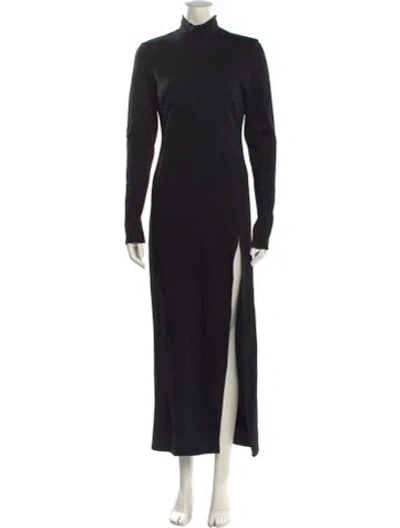 Pre-owned Nonchalant Turtleneck Long Dress In Black