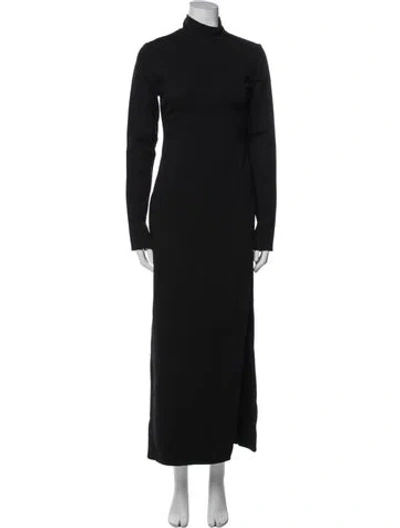 Pre-owned Nonchalant Turtleneck Long Dress In Blue