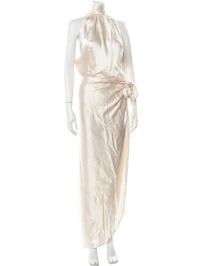 Pre-owned Nonchalant Turtleneck Long Dress In Neutral
