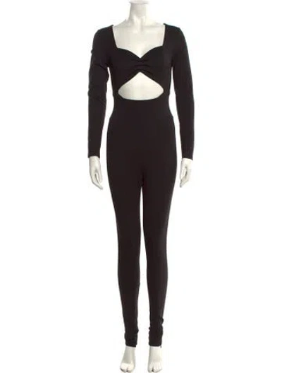 Pre-owned Nonchalant V-neck Jumpsuit In Black