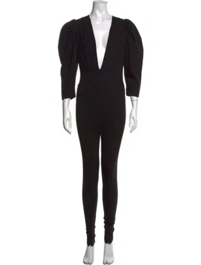 Pre-owned Nonchalant V-neck Jumpsuit In Black