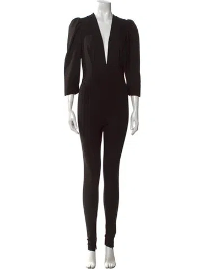 Pre-owned Nonchalant V-neck Jumpsuit In Black