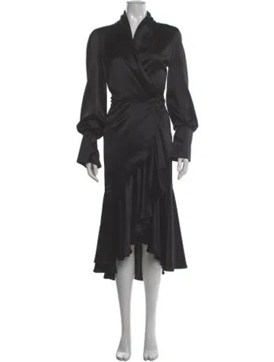 Pre-owned Nonchalant V-neck Long Dress In Gray