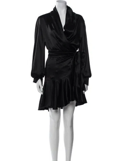 Pre-owned Nonchalant V-neck Mini Dress In Black