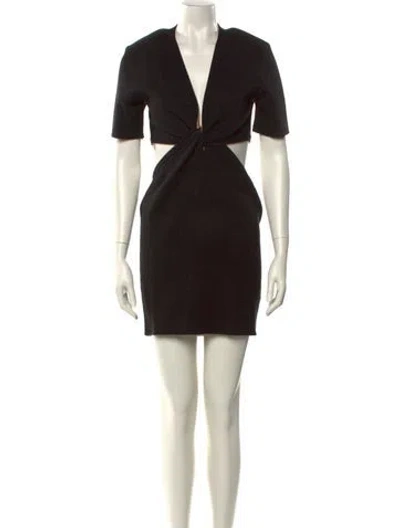 Pre-owned Nonchalant V-neck Mini Dress W/ Tags In Black