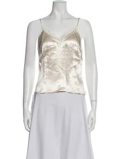 Pre-owned Nonchalant V-neck Sleeveless Top W/ Tags In Neutrals