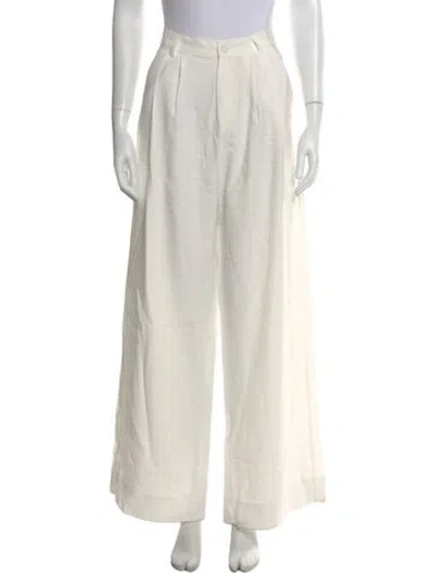 Pre-owned Nonchalant Wide Leg Pants In White
