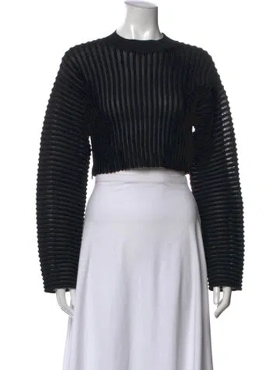 Pre-owned Nonchalant Wool Crew Neck Sweater In Black