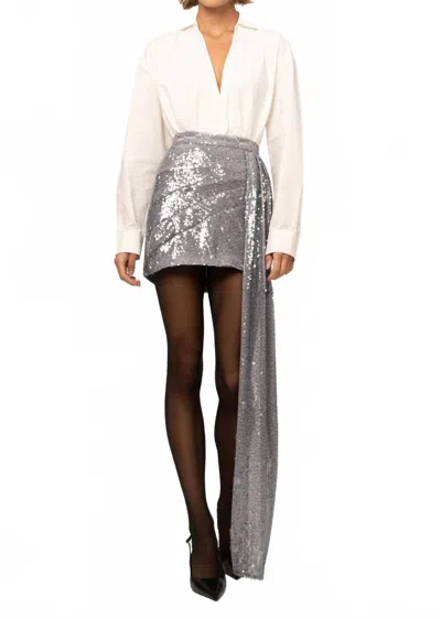 NONCHALANTLABEL ADIE MINI SKIRT IN QUICKSILVER