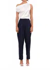 Nonchalantlabel Alessia Straight Leg Pant In Dusk/ Silver Stripe In White
