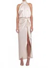 Nonchalantlabel Aulie Backless Dress In Champagne In White