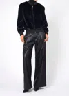 Nonchalantlabel Aurelia Faux Fur Jacket In Navy In Black