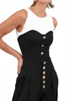 Nonchalantlabel Bowie Sleeveless Top In White/black In Black