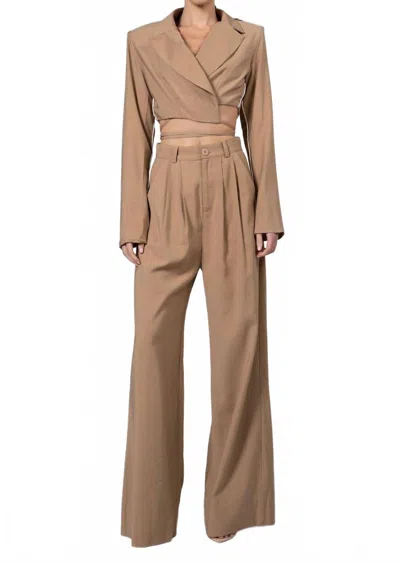 Nonchalantlabel Cade Crop Jacket In Camel In Brown
