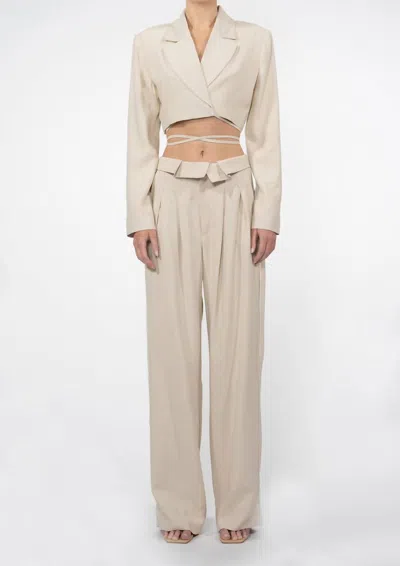 Nonchalantlabel Cade Crop Jacket In Oat In Brown