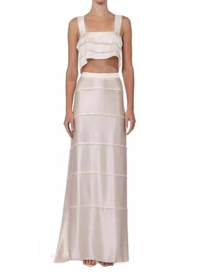 Nonchalantlabel Cal Crop Top In White In Pink