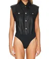 Nonchalantlabel Carlyle Bodysuit In Jet Black In Black