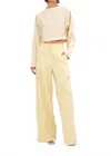 Nonchalantlabel Cristiana Crop Top In Pastel Yellow In White
