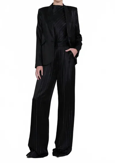 Nonchalantlabel Darlene Blazer In Black/silver Stripes