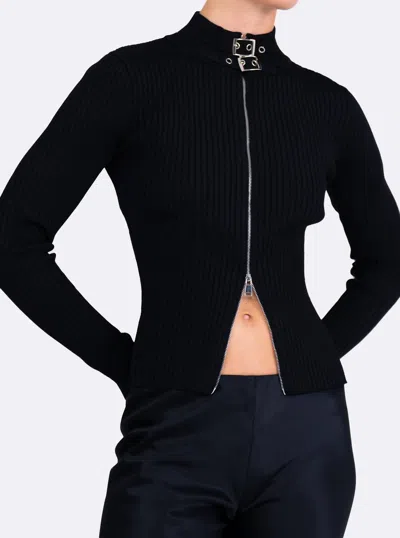 Nonchalantlabel Dion Belt Cardigan In Black