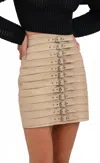 Nonchalantlabel High Waisted Elin Buckle Skirt In Sand In Neutral