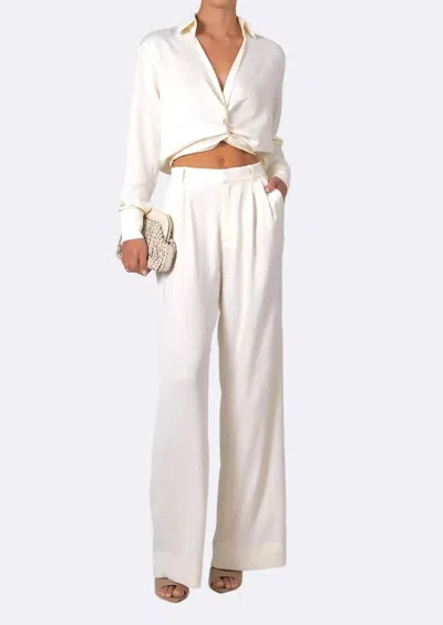 Nonchalantlabel Ellis Wide Leg Pants In Vanilla In White