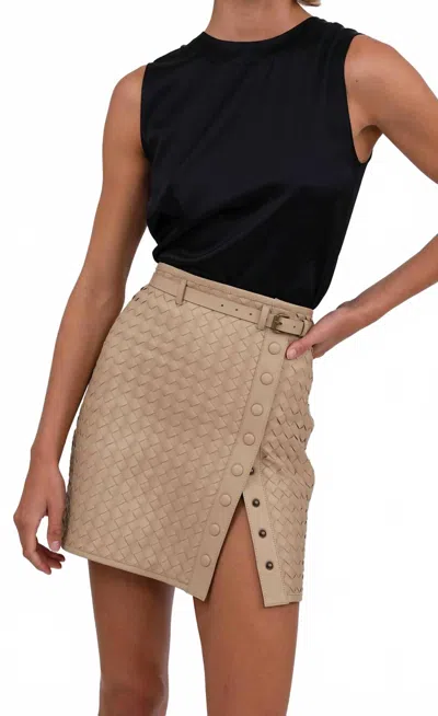 Nonchalantlabel Elsa Woven Skirt In Sand In Brown
