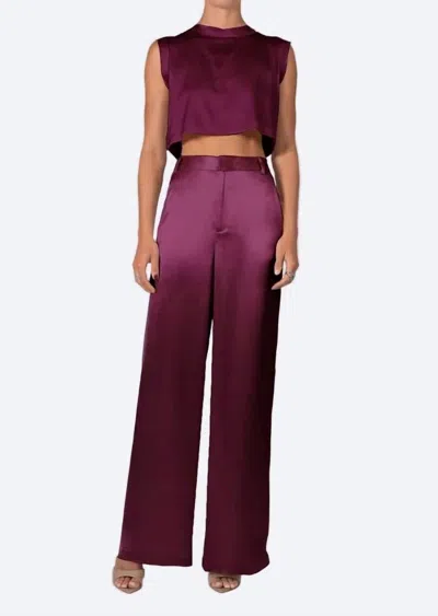Nonchalantlabel Esme Wide Leg Pant In Plum In Purple