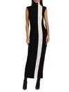 Nonchalantlabel Estella Rib Knit Striped Sleeveless Column Maxi Dress In Black In Black