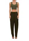 Nonchalantlabel Agatha High Waist Pant In Moss In Green