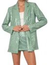 Nonchalantlabel Farina Blazer In Sage Sequin In Green