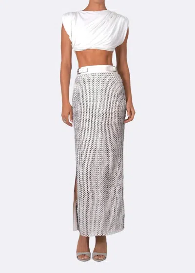 Nonchalantlabel Faye Skirt In White In Metallic