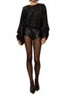 Nonchalantlabel Frankie Top In Black Sequin In Black