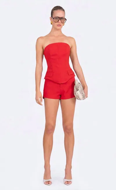 Nonchalantlabel Georgia Strapless Top In Red