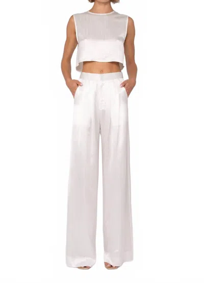 Nonchalantlabel Hester Pants In White/silver Stripes