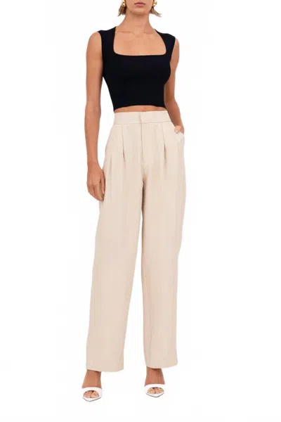 NONCHALANTLABEL HIGH-WAISTED FALLON TROUSER PANT IN OAT