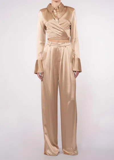 Nonchalantlabel Iris Crop Top In Sand In Brown