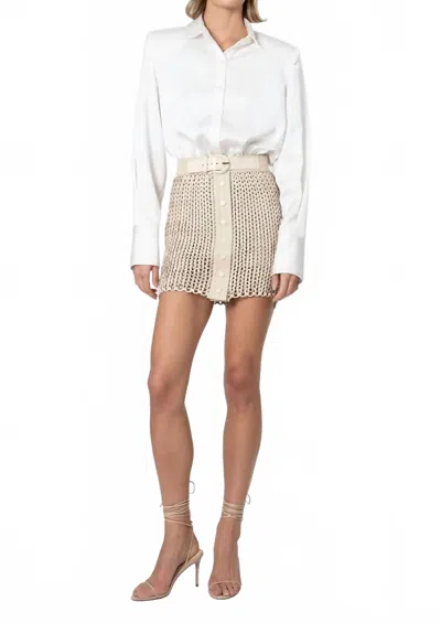 Nonchalantlabel Kaiden Mini Skirt In Crema In White