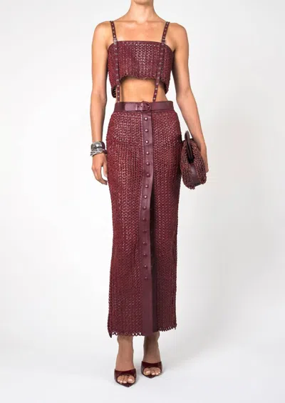 Nonchalantlabel Karter Crop Top In Bordeaux In Blue